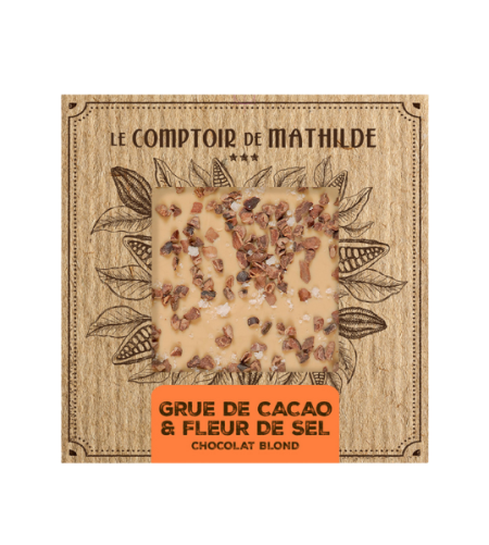 Chocolate Bar – White Chocolate with Cocoa Nibs – 80g