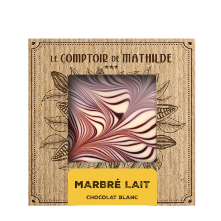 "Mathilde" Čoko tabla – Bela čokolada sa ukrasnim šarama - 80g