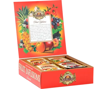 Basilur Fruit Infusions Collection Assorted – 4 Flavors – 40 Tea Bags